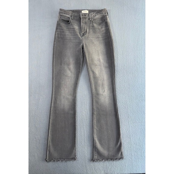 L'AGENCE Denim - L'AGENCE Ruth Straight High Rise Jeans Vintage Grey Raw Hem Size 27 2649CSNR